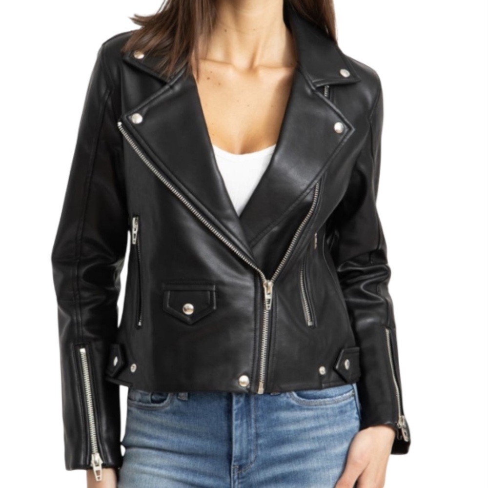 Blank NYC Black Faux Leather Jacket -XS